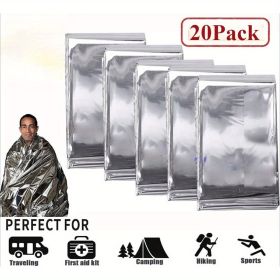 20PACK Emergency Solar Blanket Survival Safety Insulating Mylar Thermal Heat 20PACK Emergency Solar Blanket Survival Safety Insulating Mylar Thermal Heat
